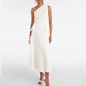 Roland Mouret One-shoulder cotton poplin midi dress